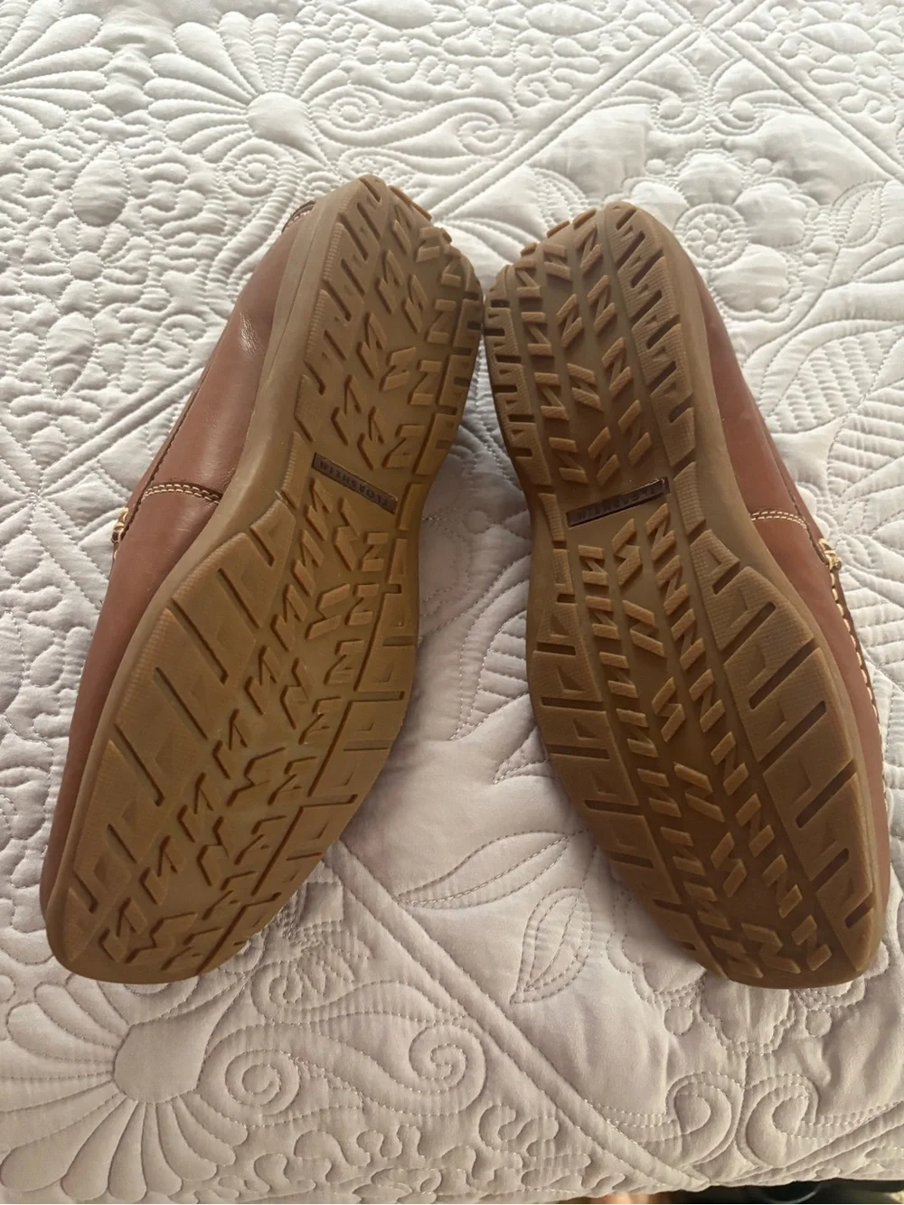 Florsheim Tan Leather Slip-On Moc Toe Loafers